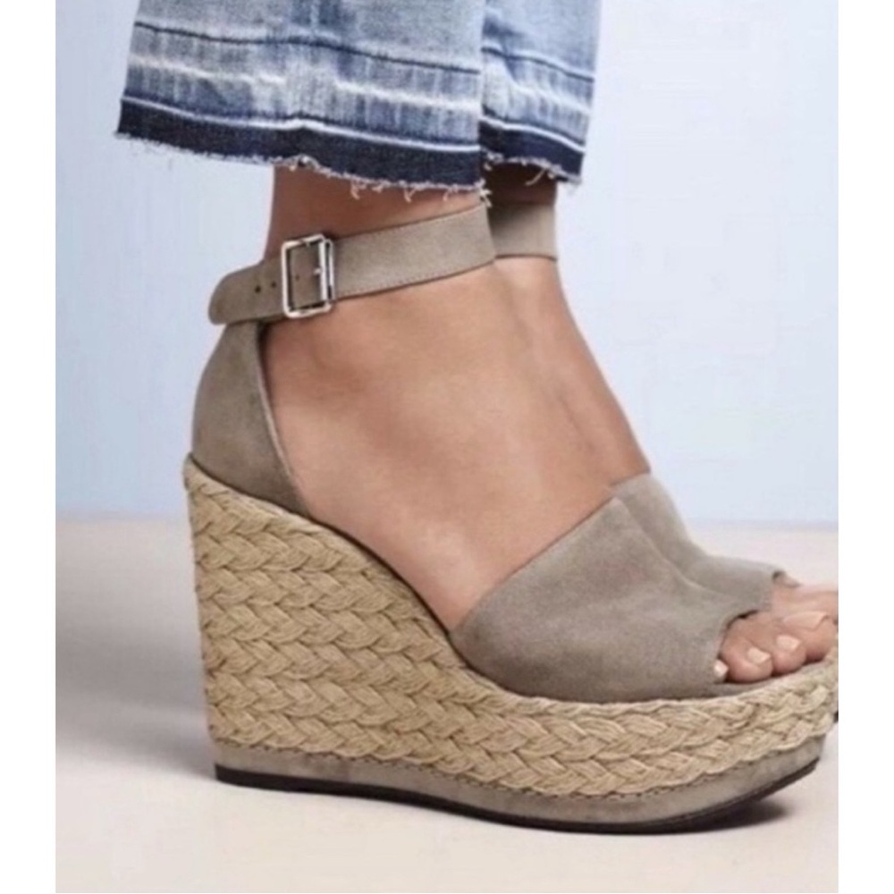 Stuart Weitzman Soho Jute Gal Espadrille Wedge 10